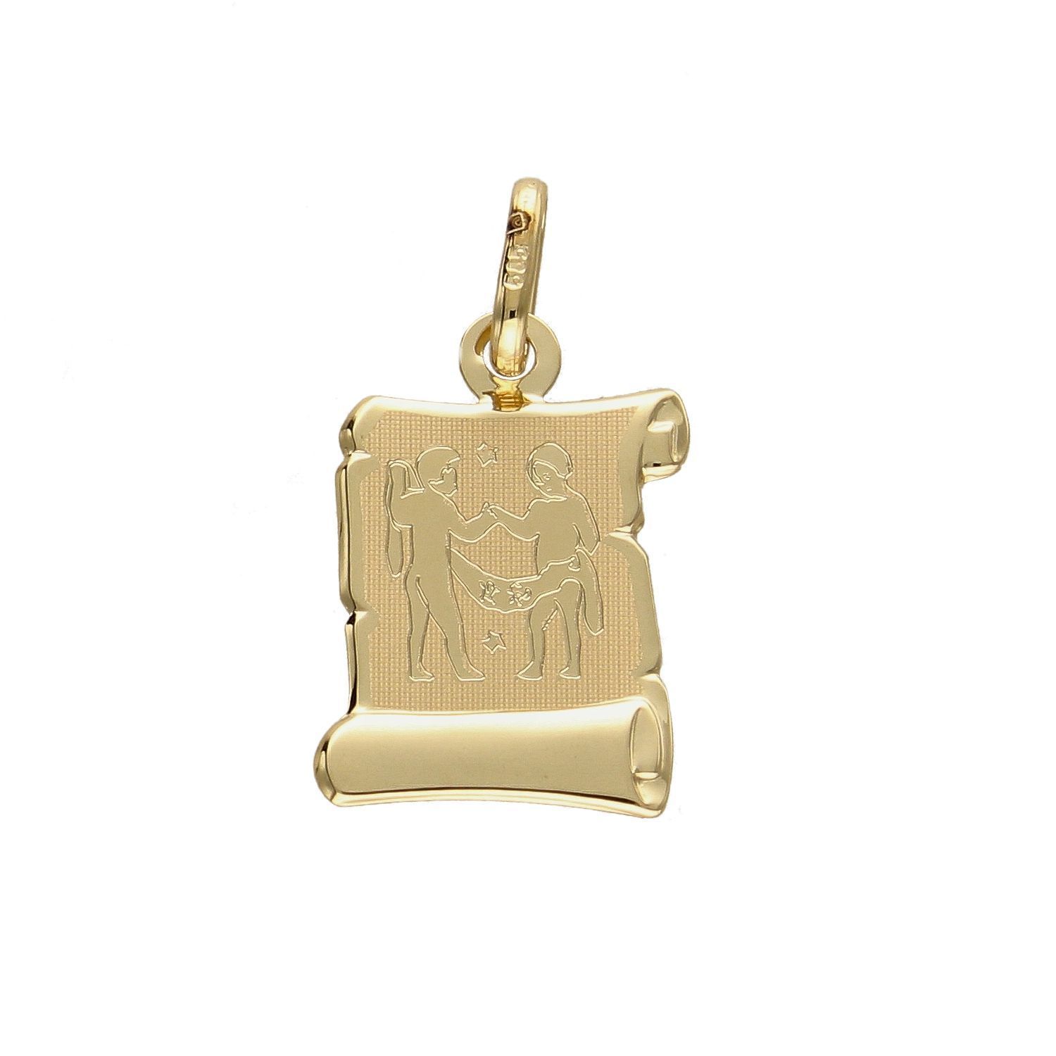 Złota zawieszka znak zodiaku bliźnięta.jpg